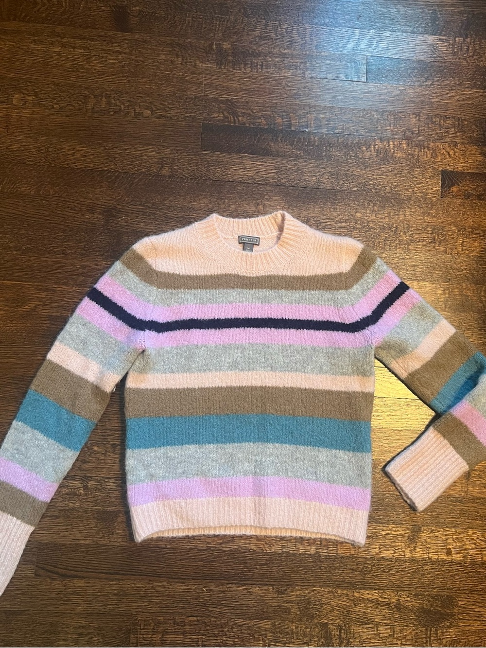Point Sur Alpaca wool blend striped crew neck sweater. Size medium